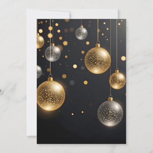 Zilveren en gouden Ornamenten kerstfeest Kaart (Achterkant)