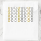 Zilveren en gouden patroon rechthoekige sticker (Tas)