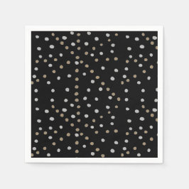 Zilveren en gouden polka stippen servet