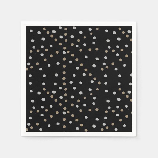 Zilveren en gouden polka stippen servet (Voorkant)