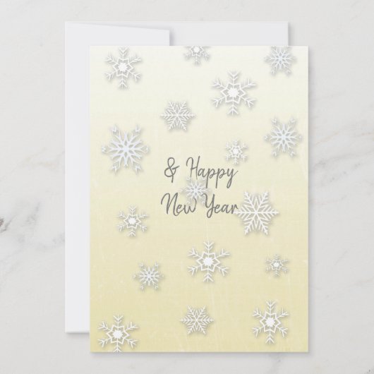 Zilveren en gouden sneeuwvlokken Familie Foto's Ke Kaart (Achterkant)