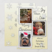 Zilveren en gouden sneeuwvlokken Familie Foto's Ke Kaart (Voorkant / Achterkant)