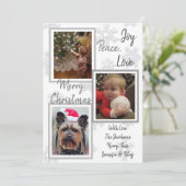 Zilveren en gouden sneeuwvlokken Familie Foto's Ke Kaart (Staand voorkant)