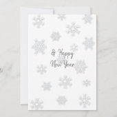 Zilveren en gouden sneeuwvlokken Familie Foto's Ke Kaart (Achterkant)