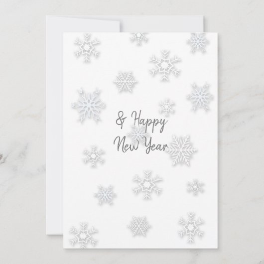 Zilveren en gouden sneeuwvlokken Familie Foto's Ke Kaart (Achterkant)