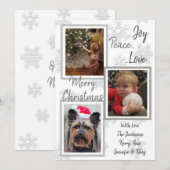 Zilveren en gouden sneeuwvlokken Familie Foto's Ke Kaart (Voorkant / Achterkant)