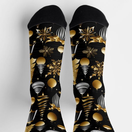 Zilveren en gouden vakantie Ornamenten Sokken (Top)