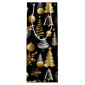 Zilveren en gouden vakantie Ornamenten Wijn Cadeautas (Achterkant)