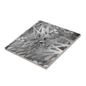 Zilveren en grijze Abstracte afdelingen Tegeltje (Zijkant)