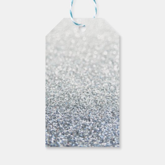 Zilveren en grijze glittery cadeau labels cadeaulabel (Achterkant)