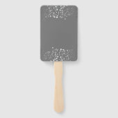 Zilveren en Grijze Huwelijksmenu's Handwaaier (Achterkant)