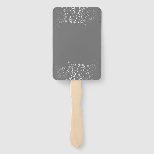 Zilveren en Grijze Huwelijksmenu's Handwaaier (Achterkant)