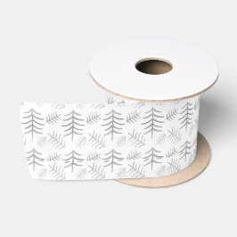 Zilveren en grijze kerstbomen satijnen lint