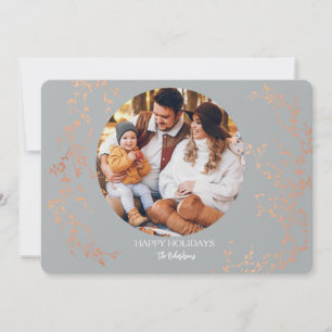 Zilveren en Koperen Foto Kerstkaart
