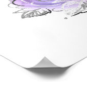 Zilveren en Lichte Paarse Rozen Welkomstpartij Poster (Hoek)