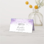 Zilveren en lichtpaarse rozen Elegant Plaatskaartje (Achterkant)
