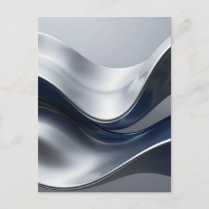 Zilveren en marine vloeibare golven abstract moder briefkaart