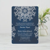 ZILVEREN EN MARINEBLAUWE INDIAS-STEMPELOVERING BRU KAART (Staand voorkant)