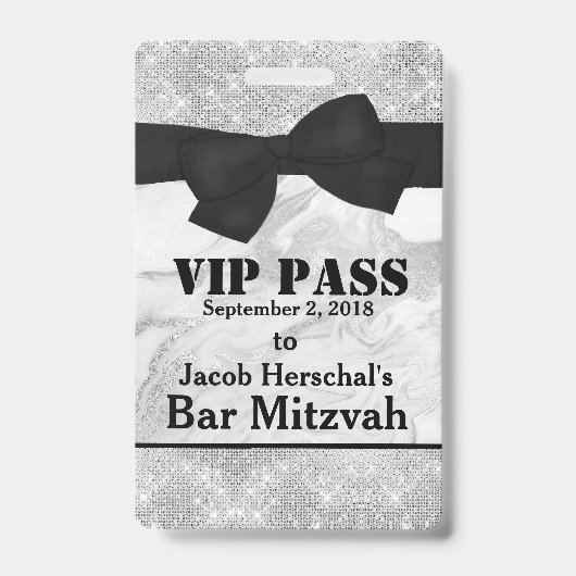 Zilveren en marmer VIP-partijlogo Badge (Voorkant)