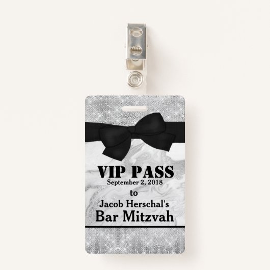 Zilveren en marmer VIP-partijlogo Badge (Voorkant met clip)