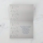 Zilveren en Navy Dankkaart Bedankkaart (Binnen)