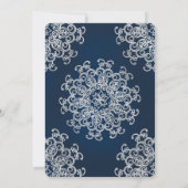 ZILVEREN EN NAVYBLAUWE HINDOE-STIJL TROUWKAART KAART (Achterkant)