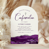 Zilveren en Paarse agaat en kruis | Confirmation!R Kaart