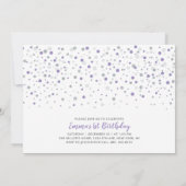 Zilveren en Paarse ballonnen | Eerste verjaardag v Kaart (Achterkant)