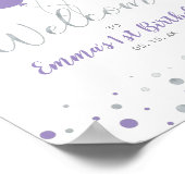 Zilveren en Paarse ballonnen Meisje van 1 septembe Poster (Hoek)