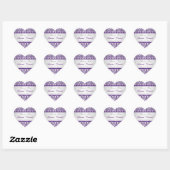 Zilveren en Paarse Damask Wedding Favor Sticker (Vel)