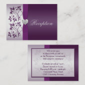 Zilveren en Paarse Floral Enclosure Kaart (Voorkant / Achterkant)