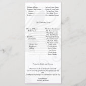 Zilveren en Paarse Floral Heart Trouwprogramma Programmakaart (Achterkant)