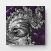 Zilveren en Paarse fractale vortex Fotoplaat (Voorkant)