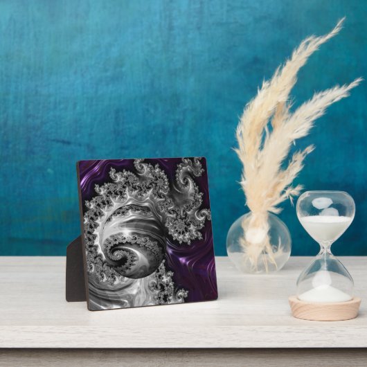 Zilveren en Paarse fractale vortex Fotoplaat (Insitu)