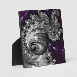 Zilveren en Paarse fractale vortex Fotoplaat