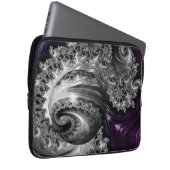 Zilveren en Paarse fractale vortex Laptop Sleeve (Voorkant Rechts)