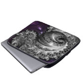 Zilveren en Paarse fractale vortex Laptop Sleeve (Voorkant onderkant)
