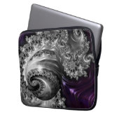 Zilveren en Paarse fractale vortex Laptop Sleeve (Voorkant Links)