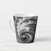 Zilveren en Paarse fractale vortex Latte Mok (Linkerhoek)