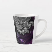 Zilveren en Paarse fractale vortex Latte Mok (Rechts)