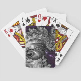 Zilveren en Paarse fractale vortex Pokerkaarten