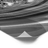 Zilveren en Paarse Fractale Wervelwind Poster (Hoek)