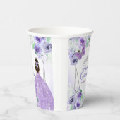 Zilveren en Paarse jurken Quinceañera Crown Birthd Papieren Bekers (Rechts)