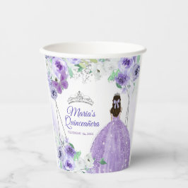 Zilveren en Paarse jurken Quinceañera Crown Birthd Papieren Bekers
