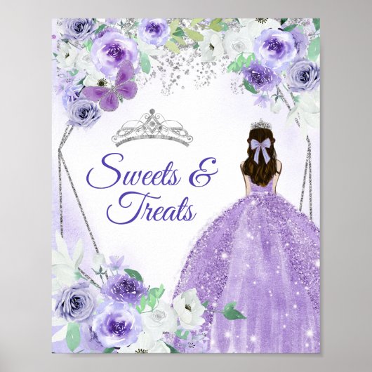 Zilveren en Paarse jurken Quinceañera Sweet Trees Poster (Voorkant)