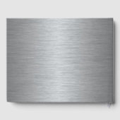 Zilveren en Paarse Monogram bruiloft gastenboek (Achterkant)