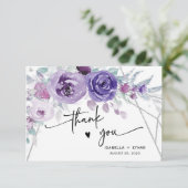 Zilveren en Paarse Trouw Dank je (Staand voorkant)
