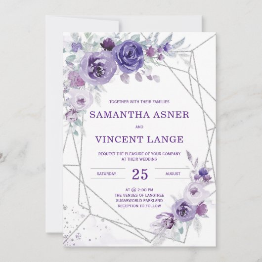 Zilveren en Paarse weddenschappen Kaart (Voorkant)
