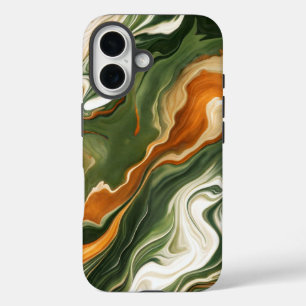 Zilveren en Paarse werveling iPhone 16 Hoesje