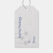 zilveren en parel Kerststerren Cadeaulabel (Achterkant)